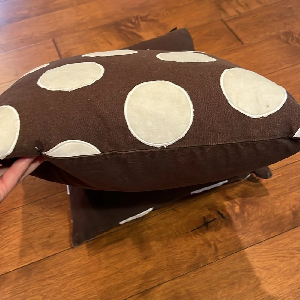 Brown/White Polka Dot Down Accent Pillow COVERS ONLY Set of 2 from Nordstrom